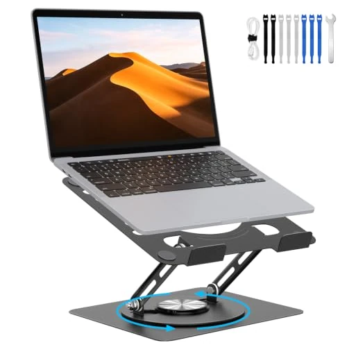Offerta a tempo: Alyvisun Supporto PC Portatile 360° Girevole, Regolabile Laptop Stand, Nero - 0.00% da 17.99 € a 17.99 €