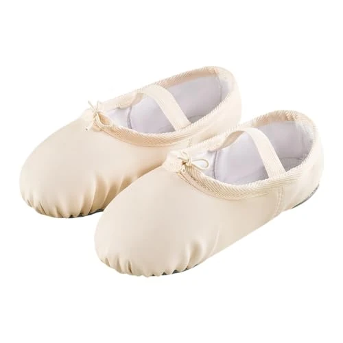 Offerta a tempo: Uwdiohq Scarpette Danza Classica Bambina in Pelle, Cravatta, Ragazze Ballerina Scarpe con Cinghie Elastiche Incrociate per Ginnastica, Danza Pratica EU20-40 - 0.00% da 19.98 € a 19.98 €