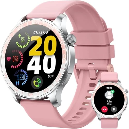 Offerta a tempo: 2026 Smartwatch Donna, 1.43" HD AMOLED Orologio Smartwatch con Chiamate e Whatsapp, Orologio Digitale con 100+Sport, SpO2/Sonno/Cardiofrequenzimetro, IP68 Impermeabile Smart Watch per Android iOS - 70% da 129.99 € a 38.99 €