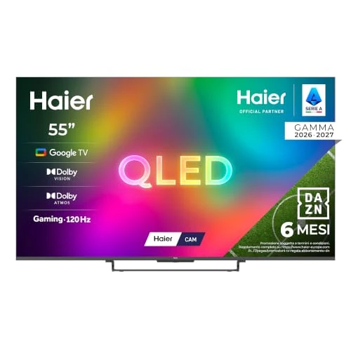 Offre limitée : Haier S85 Smart TV QLED 55'' 4K Dolby Vision Google TV de 556.03 € à 556.03 € (0.00% de remise)
