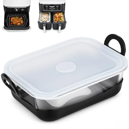 Offre limitée : Alyvisun Plat Air Fryer en Verre de Qualité Alimentaire, Cuire & Conserver | Plat pour Air Fryer, Facile à Nettoyer, Compatible avec AF400/AF500/SL400 de 20.23 € à 20.23 € (0.00% de remise)