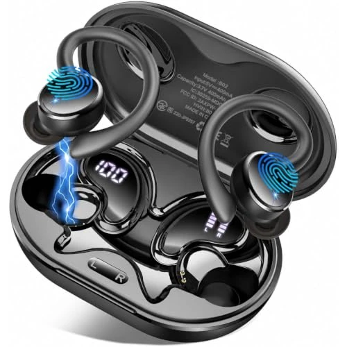 Offerta a tempo: 2026 Cuffie Bluetooth 5.4 Sport, 50 Ore Cuffie In Ear Cancellazione Rumore ENC e 4 HD Mics, Auricolari Bluetooth con 6D Bass Stereo, HiFi Cuffiette LED Display, IP7 Impermeabile Cuffie Senza Fili - 73% da 99.99 € a 26.99 €