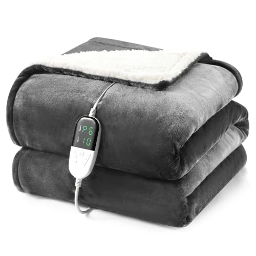 Oferta limitada: Manta Electrica 155x180cm, 6 Niveles, 10h Apagado Automático Manta Termica | Mando a Distancia Digital, Lavable a Máquina, Tejido Suave y Agradable al Tacto, Ideal para Sofá y Cama en Días Fríos Gris de 59.99 € a 47.99 € (ahorro 20%)