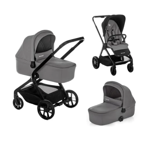 Oferta limitada: Be Cool Kombo, Cochecito Bebé 2 Piezas con Capazo Rígido Elevable y Silla de Paseo Reversible, Plegado con una Mano, Desde el Nacimiento hasta 22 kg, Gris de 499.00 € a 299.99 € (ahorro 40%)