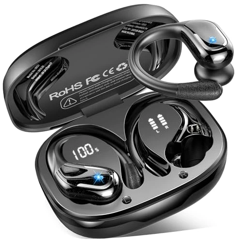 Offerta a tempo: Cuffie Sport Bluetooth 5.4, 75Ore Cuffie In Ear con 4 ENC Mics, IPX8 - 73% da 89.99 € a 23.99 €