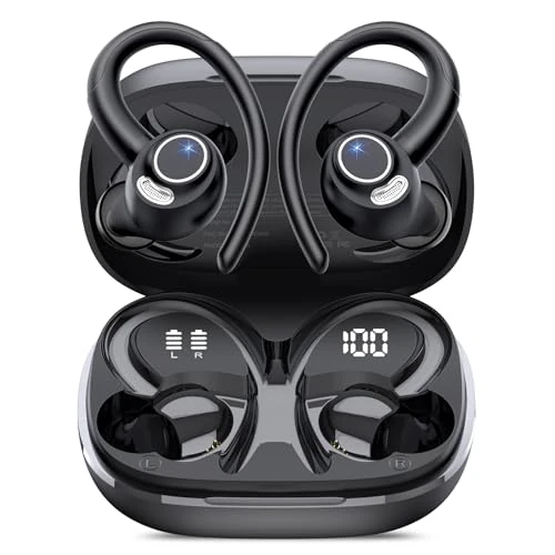 Offerta a tempo: AI Cuffie Traduzione Simultanea via App(Supporta 165 Lingue/7 Modalità) | Cuffie Bluetooth 5.4 Sport,48 Ore Mic Stereo/ENC Mic, Display LED,Auricolari Bluetooth Sport per Viaggio/Affari/Studio,USB-C - 77% da 129.99 € a 29.99 €