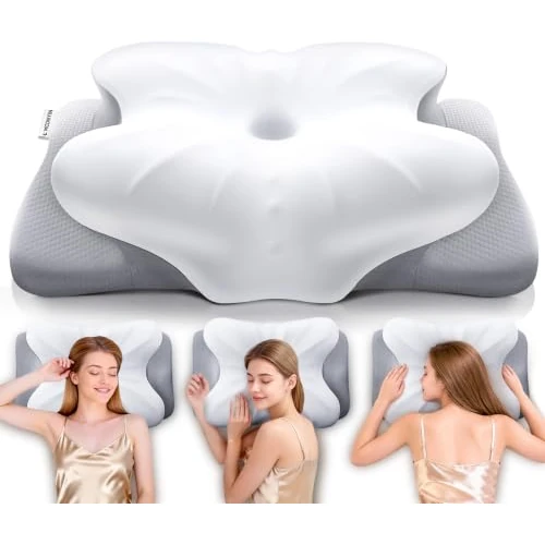 Offerta a tempo: MOONYIN Cuscino Ergonomico per Cervicale, Cuscino Memory Foam per Dormire | Cuscino a Farfalla, Cuscino Cervicale 3 in 1 per Dormire su Fianco, Schiena e Pancia, Federa Rinfrescante e Lavabile - 28% da 65.99 € a 47.49 €