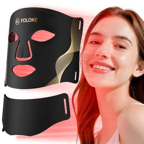 Offre limitée : FOLOKE Masque LED Visage et Cou, Lumière Rouge, Rechargeable USB-C(Noir) de 126.34 € à 120.02 € (5% de remise)