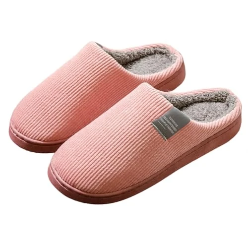 Offerta a tempo: JISOUKIN pantofole donna ciabatte invernali da chiuse casa babbucce slippers in blu calde antiscivolo estive ciabatta pattine per spugna divertenti ospiti scarpe natalizie viaggio con pelo,Rosa,37 - 21% da 18.99 € a 14.99 €