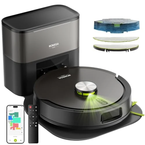 Zeitlich begrenztes Angebot: MONSGA Saugroboter mit Wischfunktion, 10000 Pa Saugkraft, LiDAR-Navigation (Jet Black) von 349.99 € auf 349.99 € (0.00% Rabatt)