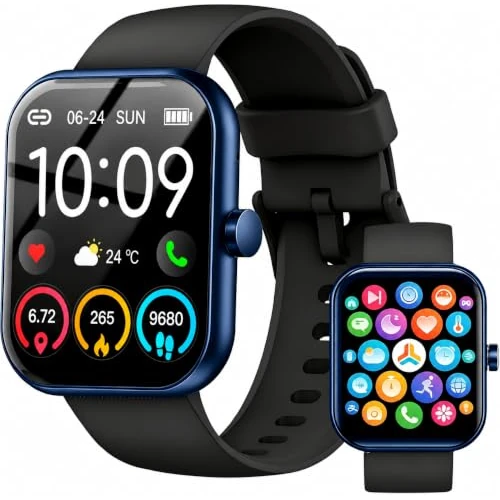 Offerta a tempo: Kuizil Smartwatch Uomo Donna, 1.96" Smartwatch con Effettua/Risposta Chiamate, 100+ Sportive Fitness Tracker con Sonno Contapassi Cardiofrequenzimetro, Impermeabil IP68 Smart Watch per Android/iOS - 67% da 89.99 € a 29.99 €