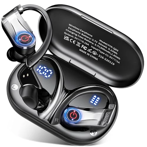 Offerta a tempo: 2026 Cuffie Bluetooth 6.1 Sport, Auricolari Bluetooth con 6D Bass Stereo, 120 Ore Cuffie In Ear Cancellazione Rumore ENC e 4 HD Mics, HiFi Cuffiette LED Display, IP7 Impermeabile Cuffie Senza Fili - 77% da 129.99 € a 29.98 €