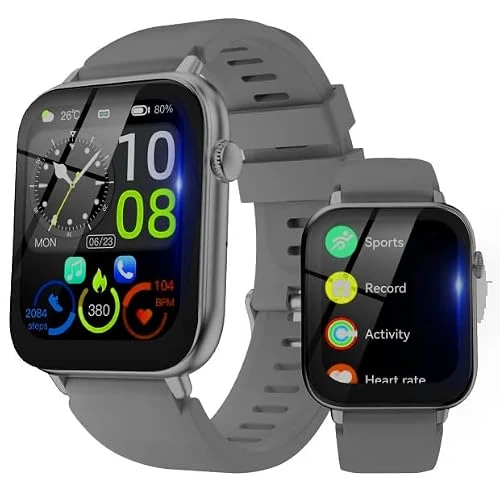 Offerta a tempo: STECEi Smartwatch Uomo Donna, Schermo HD da 1,85'' Orologio Smartwatch con Effettua/Risposta Chiamate, 112 Sportive Smart Watch con Contapassi/Sonno/Cardiofrequenzimetro, Impermeabile IP68, Grigio - 70% da 65.99 € a 19.99 €