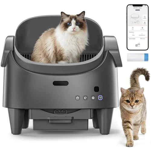 Offerta a tempo: Lettiera Gatto Autopulente Aperta XXL Con APP, Capacità Massima, 73 L Lettiera Automatica Per Gatti, Lettiera Con Triplo Sensore Di Sicurezza, Ampio Spazio,Adatta a Famiglie Con Più Gatti - 11% da 169.99 € a 151.99 €