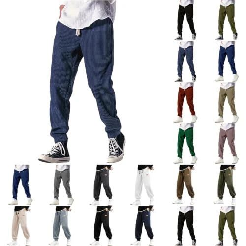 Offerta a tempo: Kirakuco Pantaloni Giapponesi Uomo, Kirakuco Pantaloni Giapponesi Uomo, Pantaloni Velluto Invernali Larghi A Coste Jogging Bodybuilding Baggy con Tasca Eleganti con Coulisse Vita Elastica Streetwear - 0.00% da 8.98 € a 8.98 €