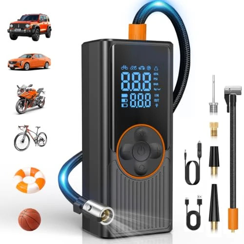 Offerta a tempo: Compressore Aria Portatile per Auto 8000mAh, 150PSI Gonfiatore Elettrico - 40% da 49.99 € a 29.99 €