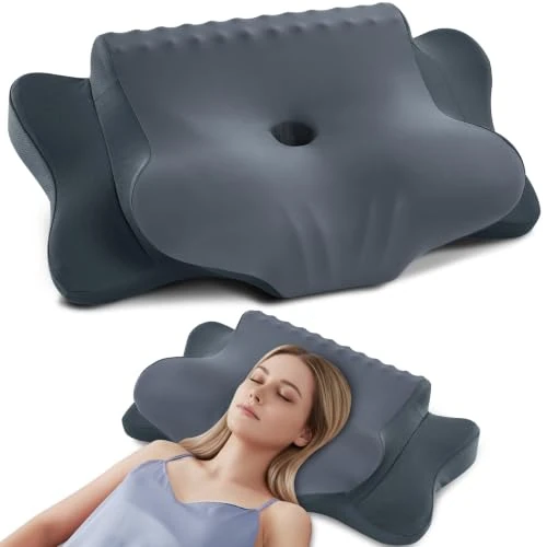 Offerta a tempo: DONAMA Cuscino Cervicale Memory Foam Farfalla per Dormire, 2 Altezze | Comfort per collo e spalle, Cuscino Ergonomico per ogni posizione, misura 64x39x10/13 cm, ideale per tutta la famiglia - 60% da 99.99 € a 39.99 €