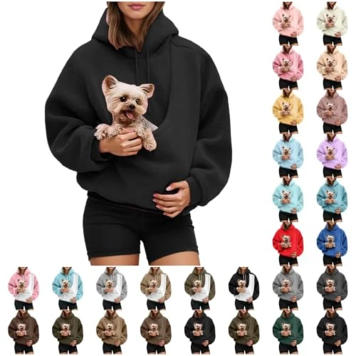 Offerta a tempo: Blu Felpa Con Cappuccio Donna Hoodie Porta Animali Per Gatti E Cani 6xl 4xl - 0.00% da 25.98 € a 25.98 €