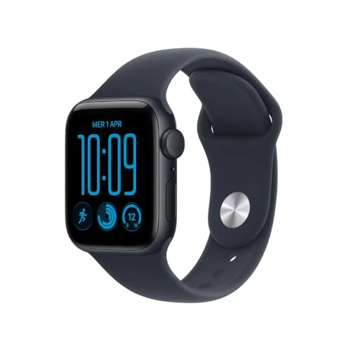 Oferta limitada: Apple Watch SE 3 GPS 40 mm, Caja de Aluminio en Color Medianoche | Correa deportiva azul marino - Talla M/L. Fitness + Sueño + Control del Ciclo, Frecuencia Cardiaca, Constantes Vitales de 269.00 € a 251.00 € (ahorro 7%)