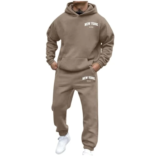 Offerta a tempo: Luadnysin Tuta Uomo Palestra Completo Felpa Con Cappuccio Elegante Completa Da Ginnastica Abbigliamento Larga Pantaloni Larghi Calda Tute Taglie Forti Sportiva Giacca Casual,Khaki,Cachi,M - 0.00% da 35.98 € a 35.98 €