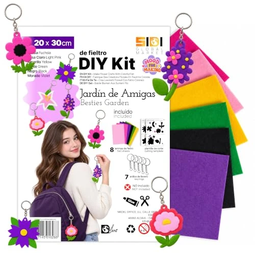 Offerta a tempo: SIDI Feltro Creativo Kit DIY per Creare Portachiavi con Fiori - 0.00% da 15.95 € a 15.95 €
