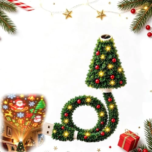 Offerta a tempo: Plug and Play HD USB Christmas Tree Projector with 6 Festive Scenes - 31% da 28.99 € a 19.99 €