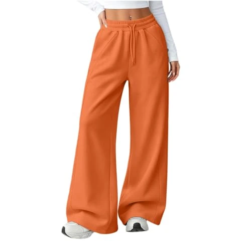 Offerta a tempo: Generico Pantaloni da Jogging da Donna a Gamba Larga da Donna Pantaloni da Jogging Larghi a Vita Alta Pants Sportivi Casual con Coulisse E Tasche - 77.22% da 25.90 € a 5.90 €