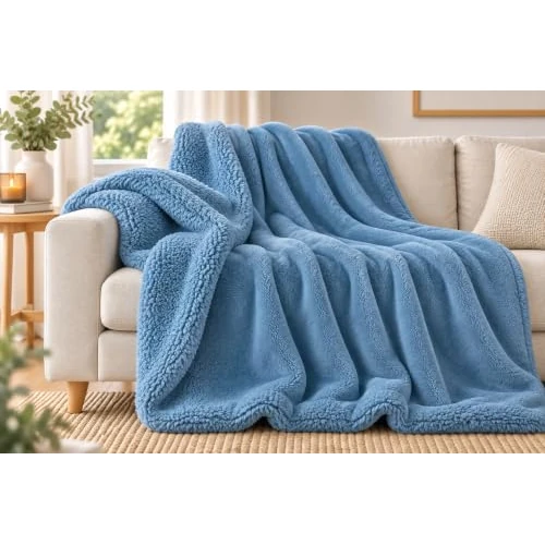 Offerta a tempo: Lingerie Shop Plaid Coperta Di Pile Misura 155x200 cm Vari Colori e Fasntasie Plaid Pile Coperta Morbidissima e Calda Letto Una Piazza e Mezzo (azzurro) - 0.00% da 14.99 € a 14.99 €