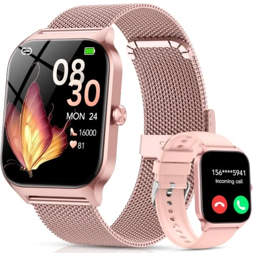 Offerta a tempo: CASCHO Smartwatch Donna,1.85''Orologio Smartwatch Donna con Chiamate/Notifiche WhatsApp,120 Modalità Sportive/Sonno/Cardiofrequenzimetro/SpO2/Contapassi,Smart Watch per Android iOS(2 Cinturino) - 0.00% da 30.36 € a 30.36 €