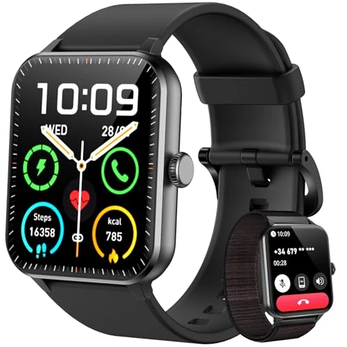 Offerta a tempo: Blackview Smartwatch Uomo Donna, Effettua e Rispondi alle Chiamate,1,85'' Orologio Intelligente 100+ Modalità Sportive/Sonno/Cardiofrequenzimetro/SpO2 per Android IOS - 74% da 89.99 € a 22.99 €