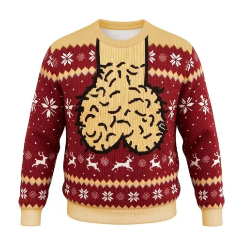 Offerta a tempo: Generico Maglione Natalizio “Brutto” in 3D, Felpa Girocollo con Irriverente Divertente E Stravagante per Feste, Maglione Natalizio a Maniche Lunghe da Uomo, Regalo Scherzoso Festa - 0.00% da 48.90 € a 48.90 €