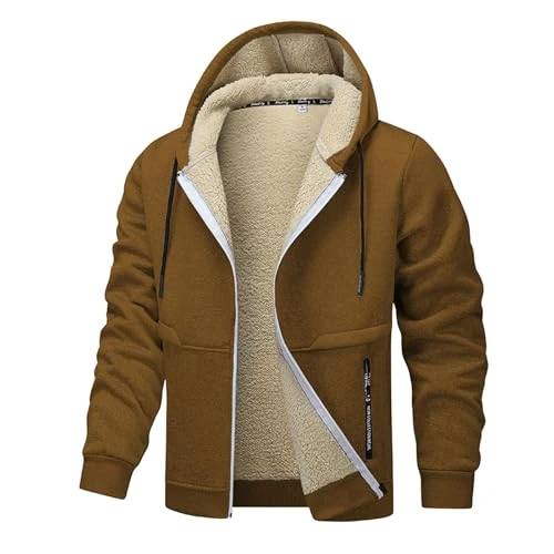 Offerta a tempo: Viunychn Giacca Invernale Uomo Giubbotto Imbottito Fodera Caldo Giacca in Pile Felpa con Cappuccio Sweatshirt Felpe con Tasche Giubbino Antivento - 0.00% da 32.99 € a 32.99 €
