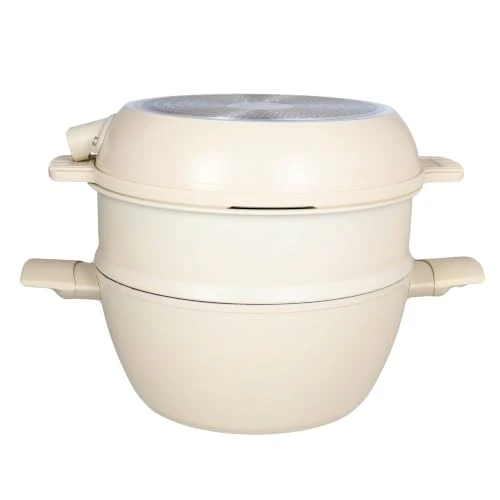 Offerta a tempo: Tognana Modulo Champagne, Set cottura 11 pezzi multifunzione, beige | Set pentole padelle impilabile, salvaspazio in alluminio forgiato. Rivestimento antiaderente. Manici amovibili. - 36% da 140.00 € a 89.90 €