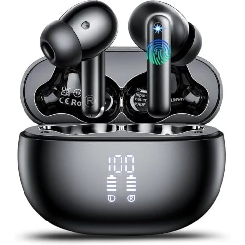 Oferta limitada: 2026 Auriculares Bluetooth 5.4, Auriculares Bluetooth Estéreo HiFi Con 4 ENC Micrófonos Anti-Ruido, Duración 60 Horas Auriculares In Ear, Auriculares Touch Control, LED-Display de 29.99 € a 29.99 € (ahorro 0.0%)