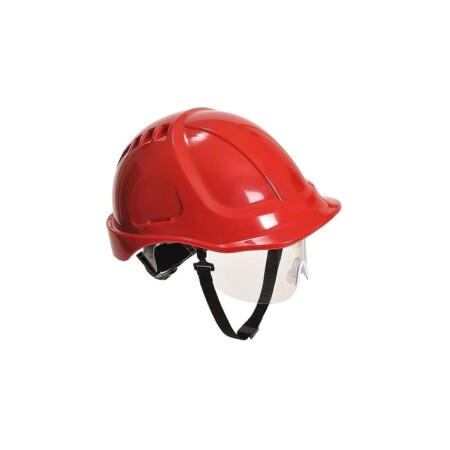 offerta a tempo: portwest pw54 casco di sicurezza con visiera endurance plus rosso — 34% da 24,89 € a 16,49 €