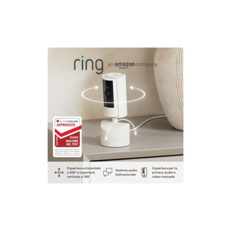 offerta a tempo: videocamera interna inclinabile ring (pan tilt indoor camera) — 25% da 79,99 € a 59,99 €