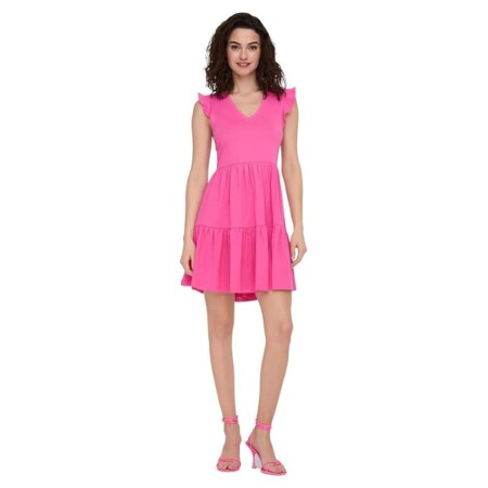 offerta a tempo: only onlmay cap sleev fril dress box jrs noos vestito, rosa shocking — 31% da 22,99 € a 15,90 €