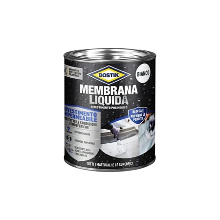 offerta a tempo: bostik membrana liquida rivestimento polimerico impermeabilizzante elastico bianco latta 1kg — 20% da 29,85 € a 23,92 €