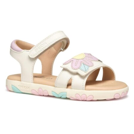 offerta a tempo: geox j sandal haiti girl, white/pink — 39% da 54,90 € a 33,30 €