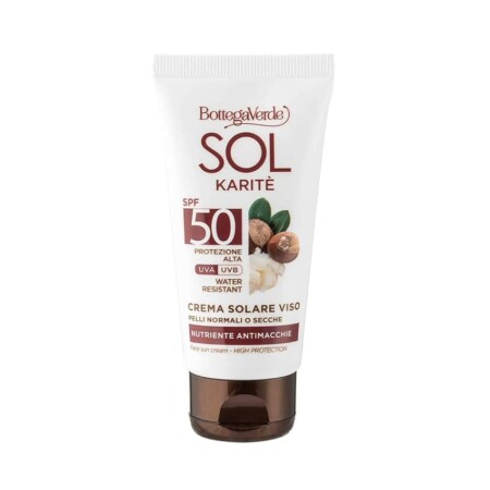 offerta a tempo: bottega verde sol karitè crema solare viso con protezione spf 50 — 62% da 12,99 € a 4,99 €