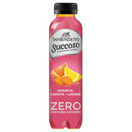 offerta a tempo: san benedetto succoso zero alla arancia, carota e limone 400ml — 52% da 0,99 € a 0,48 €