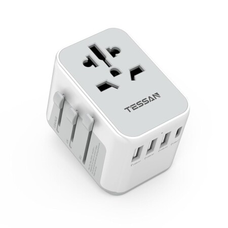 offerta a tempo: tessan adattatore universale da viaggio, presa universale da viaggio con 3 usb a e 1 usb c — 14% da 21,99 € a 18,99 €