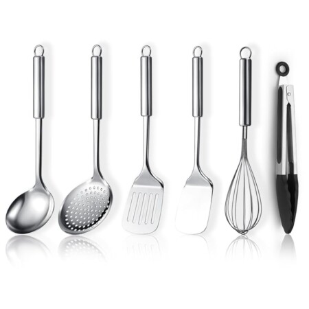 offerta a tempo: set di 6 utensili da cucina in acciaio inossidabile — 40% da 19,99 € a 11,98 €