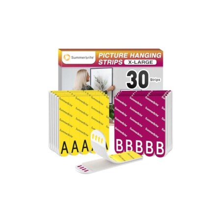 offerta a tempo: summerbrite strisce appendi quadri adesive, 15 paia (30 strisce) — 10% da 13,99 € a 12,59 €