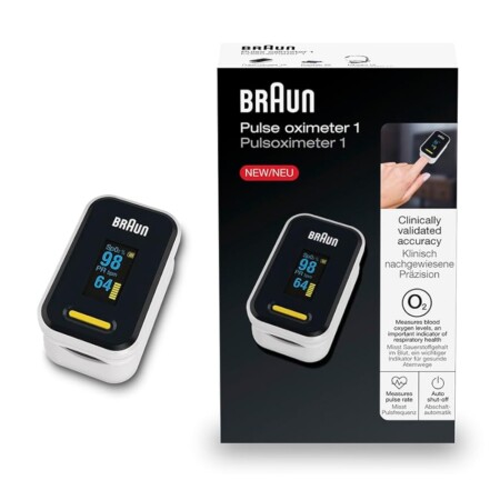 offerta a tempo: braun pulsossimetro 1 , monitor accurato per ossigeno nel sangue da dito — 10% da 25,56 € a 22,99 €