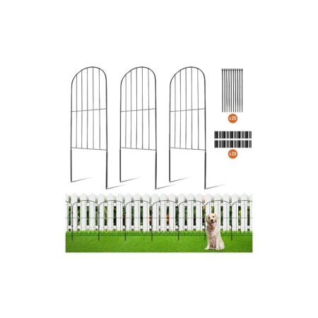 offerta a tempo: vevor recinzione da giardino in metallo 61x33 cm da 10 barriera per animali domestici senza scavo 5,08 — 26% da 29,99 € a 22,19 €