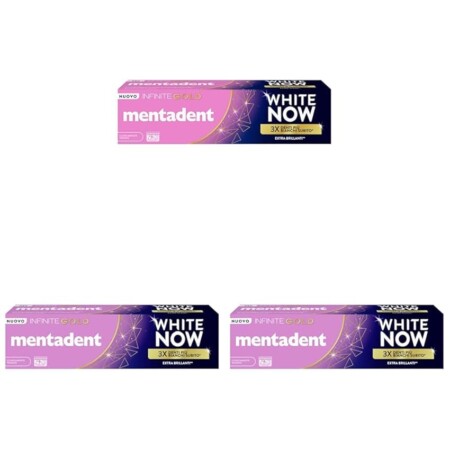 offerta a tempo: mentadent dentifricio sbiancante white now 3 pezzi — 50% da 10,47 € a 5,22 €