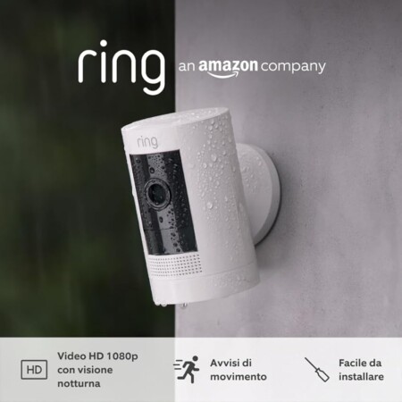 offerta a tempo: ring videocamera smart da esterno compatibile con alexa — 44% da 89,99 € a 49,99 €