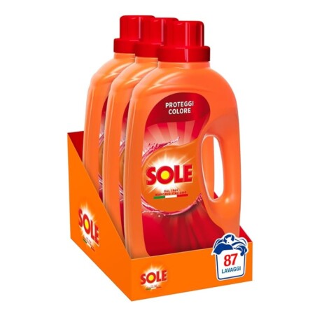 offerta a tempo: sole detersivo lavatrice proteggi colore 87 lavaggi (3 pezzi x 29 lavaggi) — 40% da 14,97 € a 8,97 €