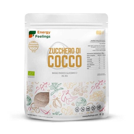 offerta a tempo: energy feelings zucchero di cocco integrale bio 2 kg. dolcificante naturale ottenuto dai fiori di cocco — 14% da 24,46 € a 21,07 €